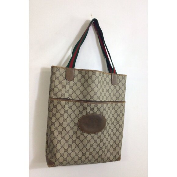 Gucci Handbags - Gucci Vintage Tote Bag Shoulder Bag Handbag GG Authentic